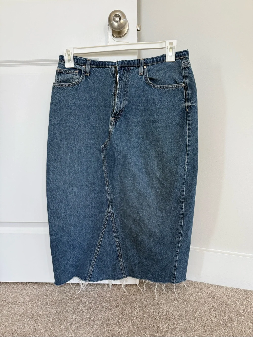 Cotton On High-Waist Denim Pencil Skirt in Classic Blue